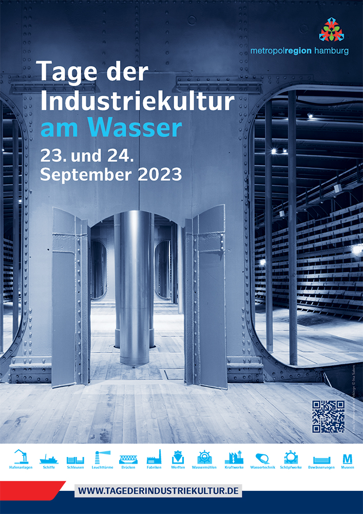 Plakat für die Tage der Industriekultur Am Wasser am 23. und 24. September 2023
